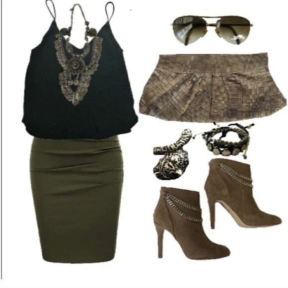 Dolce Vita Kendal Almond Brown Suede Chain Detail High Heel Ankle Boots Size 7 - Picture 3 of 10